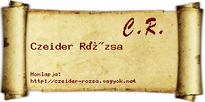 Czeider Rózsa névjegykártya